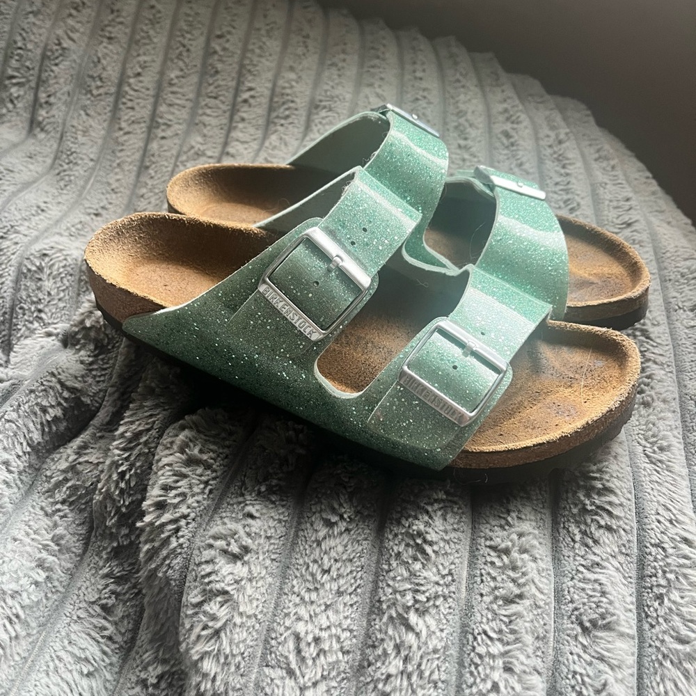 Teal glitter Birkenstock Sandals